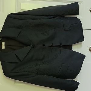 Jacket. Dark blue brocade.  1x